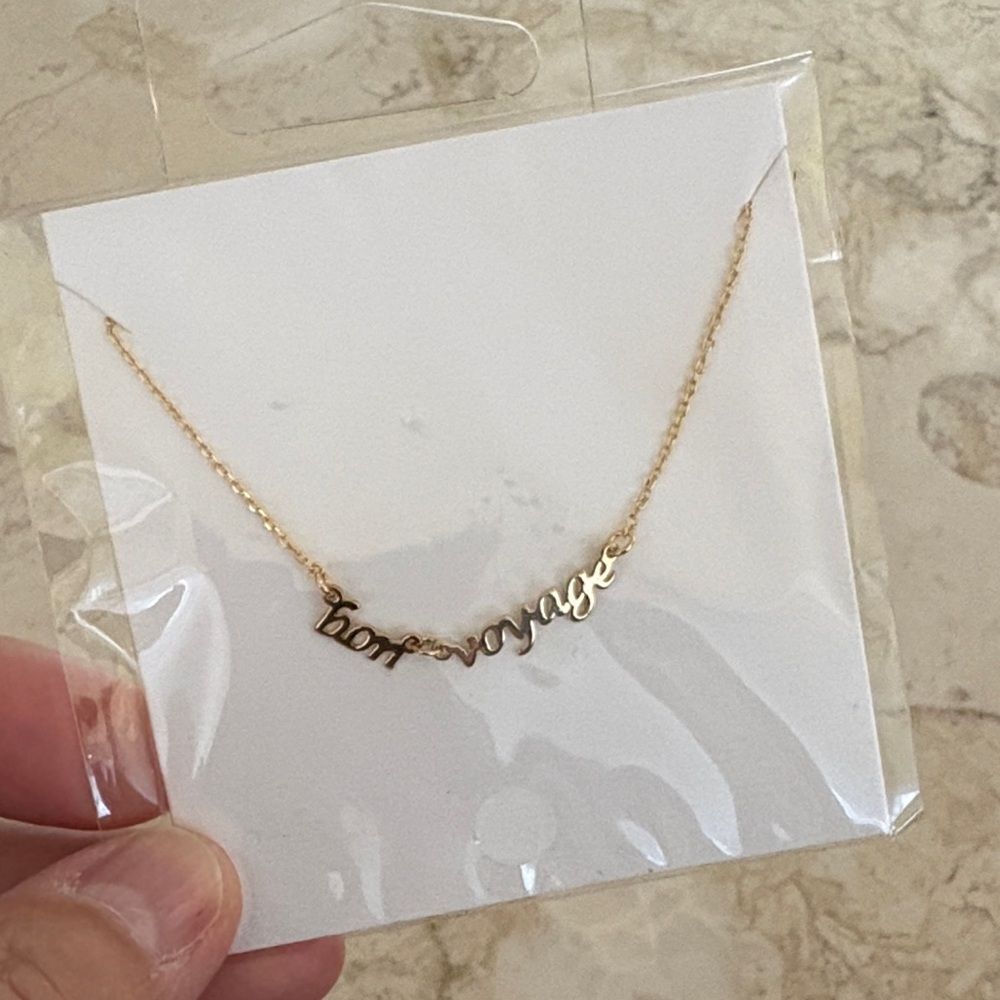 NWT! Fox & Wit “Bon Voyage” Gold Tone Necklace